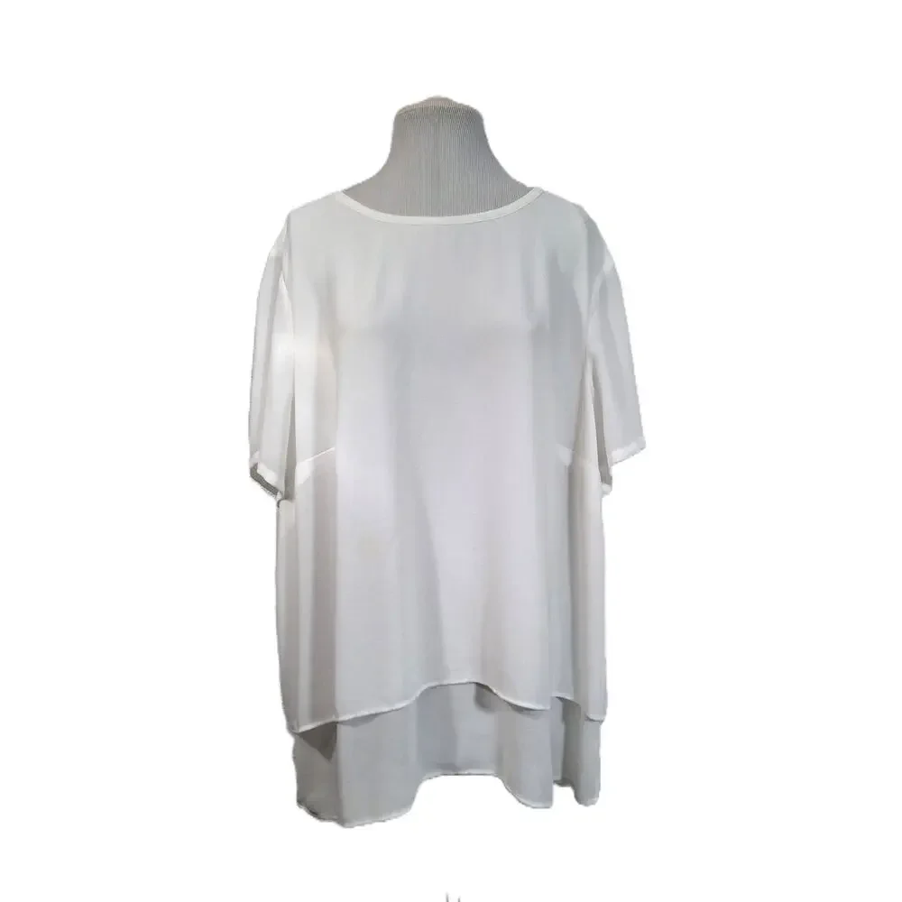 Michael Kors White Layer Whimsical Layered Top Size 2X
